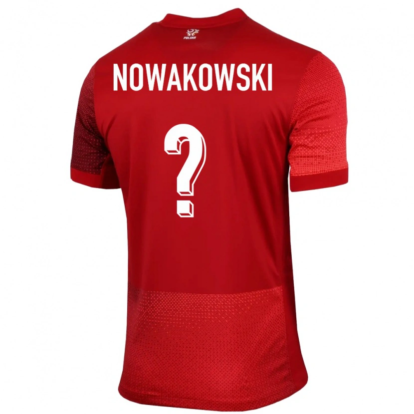 Danxen Niño Camiseta Polonia Kacper Nowakowski #0 Rojo 2ª Equipación 24-26 La Camisa