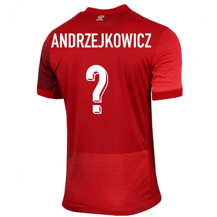 Danxen Niño Camiseta Polonia Mateusz Andrzejkowicz #0 Rojo 2ª Equipación 24-26 La Camisa