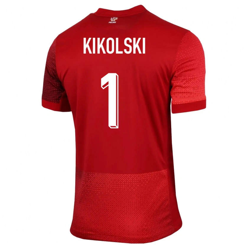 Danxen Niño Camiseta Polonia Maciej Kikolski #1 Rojo 2ª Equipación 24-26 La Camisa