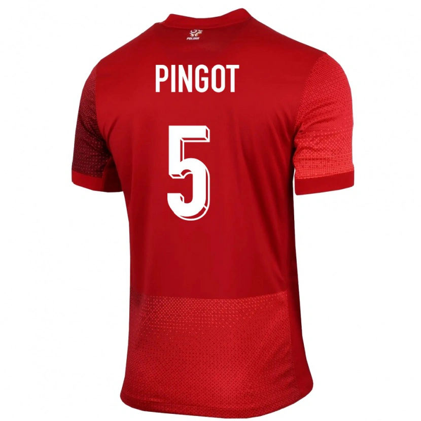 Danxen Niño Camiseta Polonia Maksymilian Pingot #5 Rojo 2ª Equipación 24-26 La Camisa
