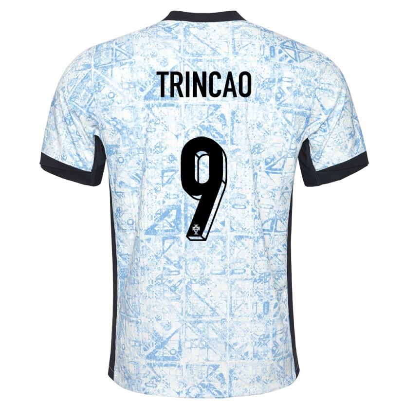 Danxen Niño Camiseta Portugal Trincão #9 Crema Azul 2ª Equipación 24-26 La Camisa