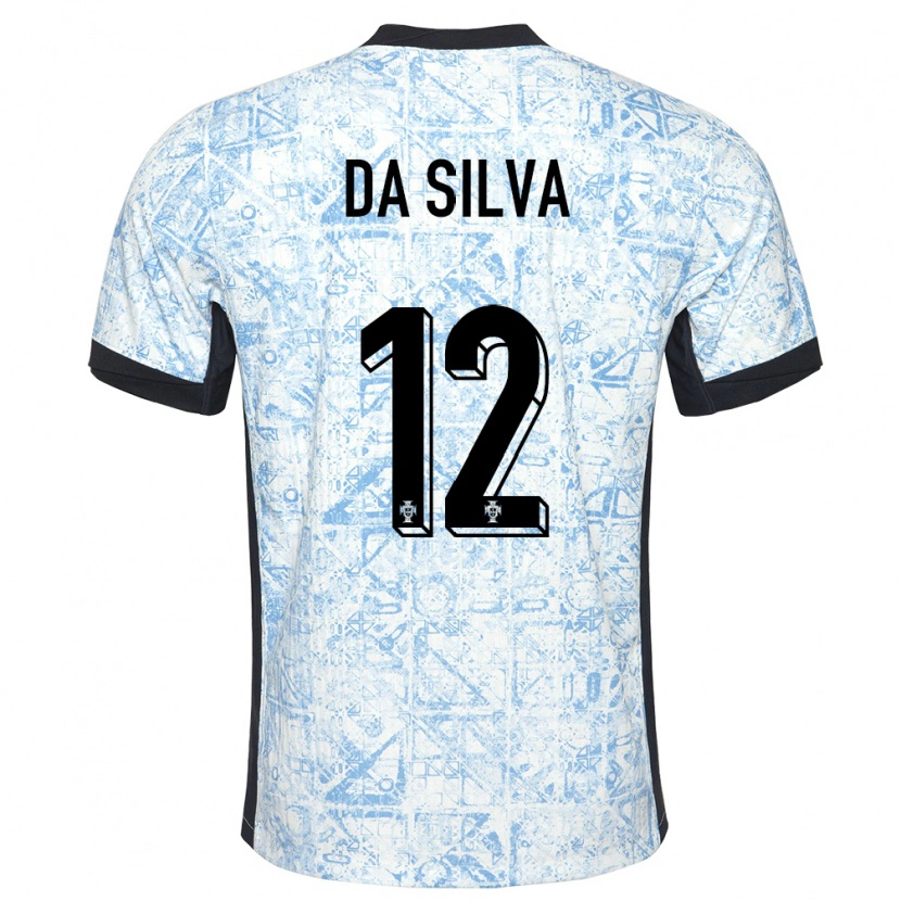 Danxen Niño Camiseta Portugal Rodrigo Da Silva #12 Crema Azul 2ª Equipación 24-26 La Camisa