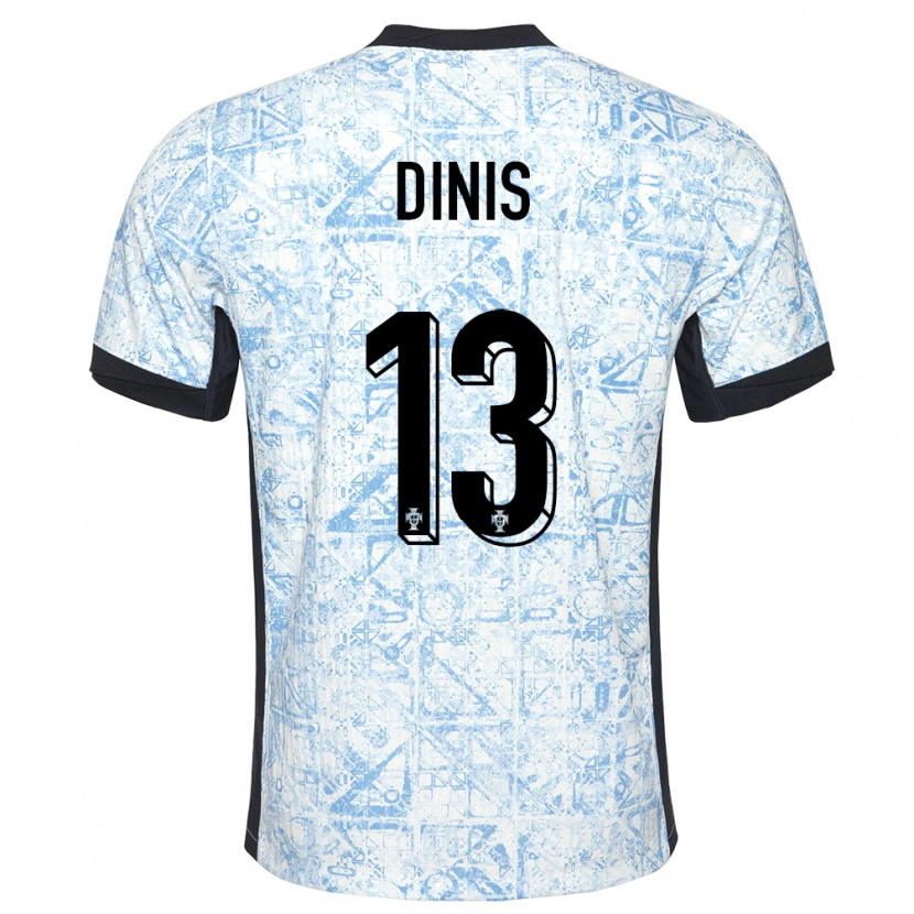 Danxen Niño Camiseta Portugal Vasco Dinis #13 Crema Azul 2ª Equipación 24-26 La Camisa