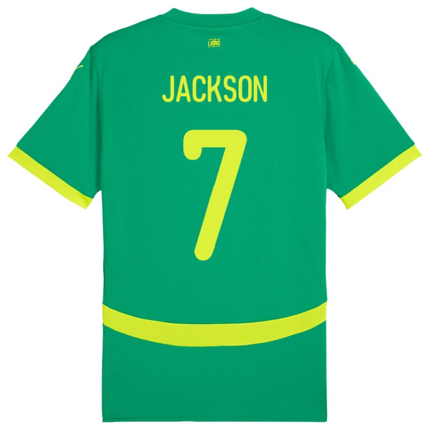 Danxen Niño Camiseta Senegal Nicolas Jackson #7 Verde 2ª Equipación 24-26 La Camisa
