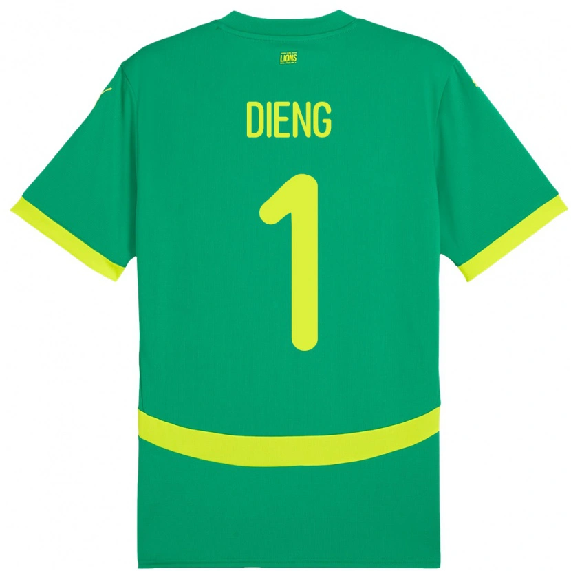 Danxen Niño Camiseta Senegal Timothy Dieng #1 Verde 2ª Equipación 24-26 La Camisa