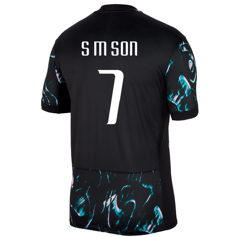 Danxen Niño Camiseta Corea Del Sur Seung-Min Son #7 Negro 2ª Equipación 24-26 La Camisa