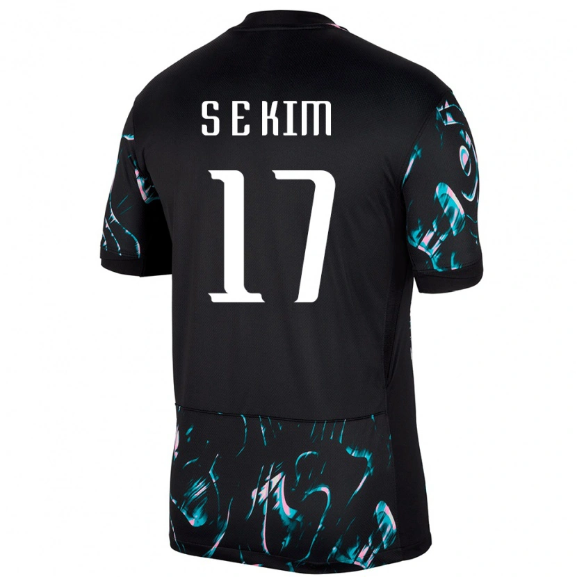 Danxen Niño Camiseta Corea Del Sur Eun-Seong Kim #17 Negro 2ª Equipación 24-26 La Camisa