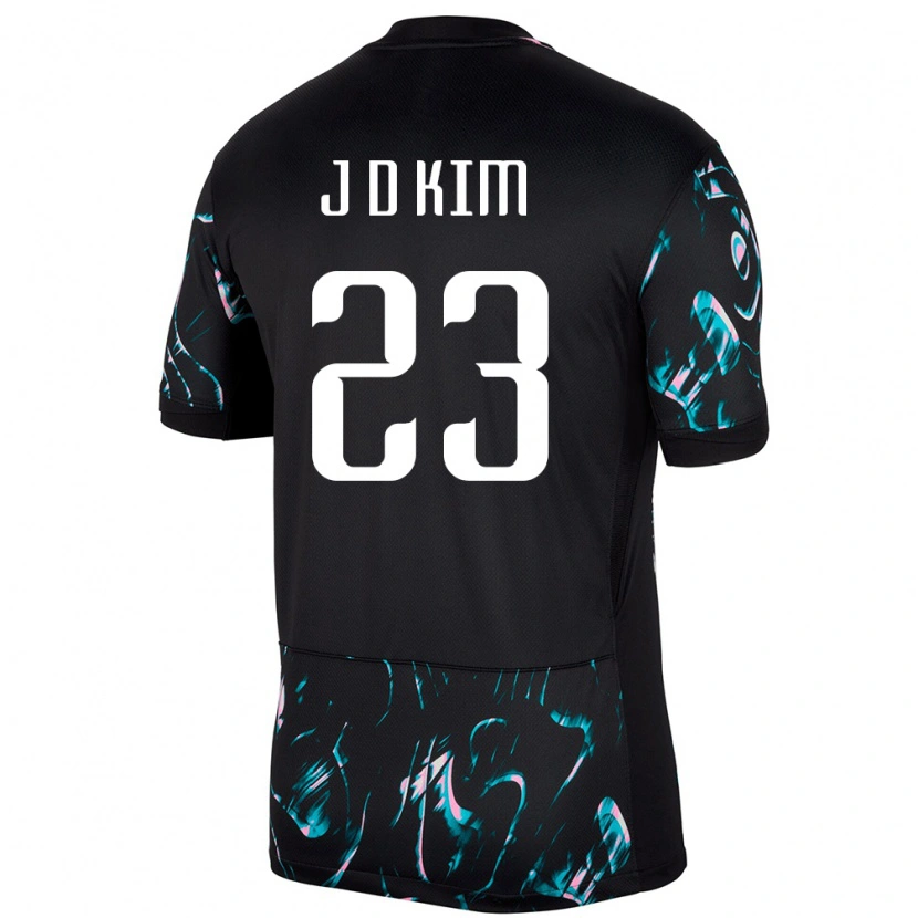 Danxen Niño Camiseta Corea Del Sur Dong-Jin Kim #23 Negro 2ª Equipación 24-26 La Camisa