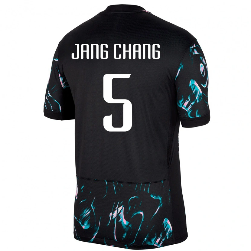 Danxen Niño Camiseta Corea Del Sur Jang Chang #5 Negro 2ª Equipación 24-26 La Camisa