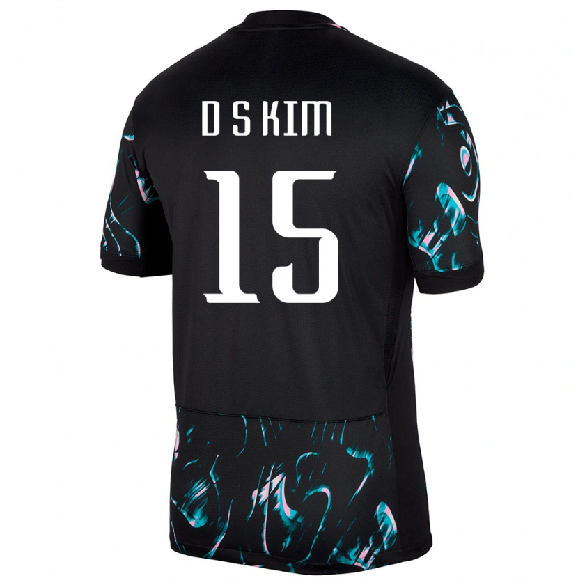 Danxen Niño Camiseta Corea Del Sur Kim Dong Seop #15 Negro 2ª Equipación 24-26 La Camisa