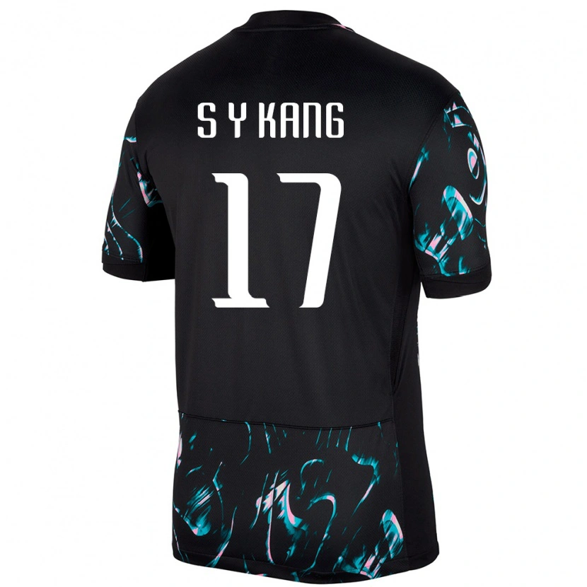Danxen Niño Camiseta Corea Del Sur Kang Sang Yun #17 Negro 2ª Equipación 24-26 La Camisa