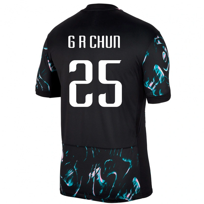 Danxen Niño Camiseta Corea Del Sur Chun Ga Ram #25 Negro 2ª Equipación 24-26 La Camisa