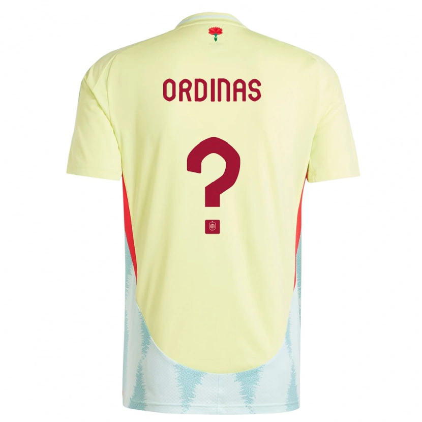 Danxen Niño Camiseta España Matías Ordinas #0 Amarillo 2ª Equipación 24-26 La Camisa