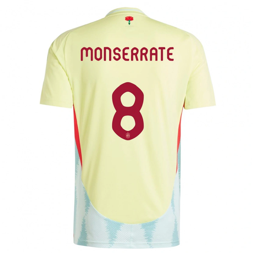 Danxen Niño Camiseta España Jano Monserrate #8 Amarillo 2ª Equipación 24-26 La Camisa
