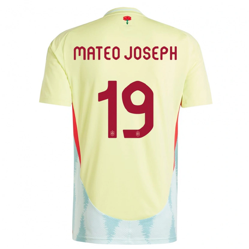 Danxen Niño Camiseta España Mateo Joseph #19 Amarillo 2ª Equipación 24-26 La Camisa