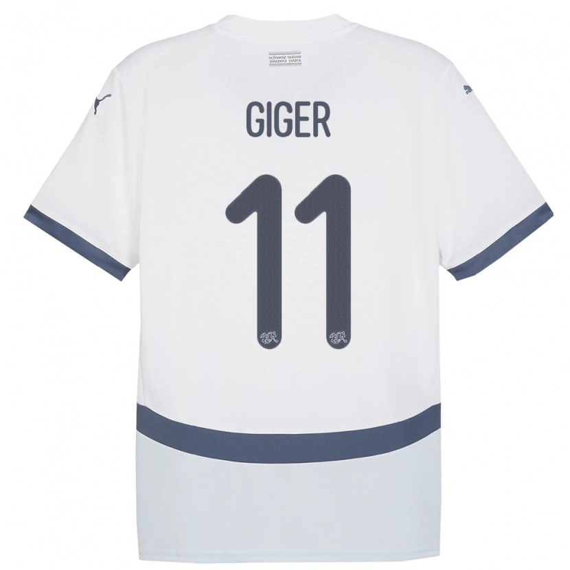 Danxen Niño Camiseta Suiza Marc Giger #11 Blanco 2ª Equipación 24-26 La Camisa
