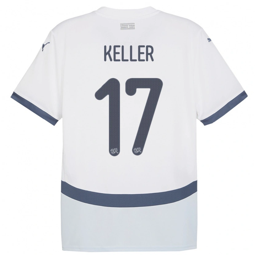 Danxen Niño Camiseta Suiza Aaron Keller #17 Blanco 2ª Equipación 24-26 La Camisa