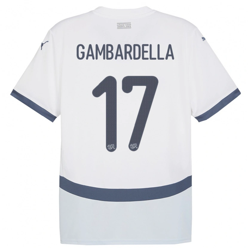 Danxen Niño Camiseta Suiza Matteo Gambardella #17 Blanco 2ª Equipación 24-26 La Camisa