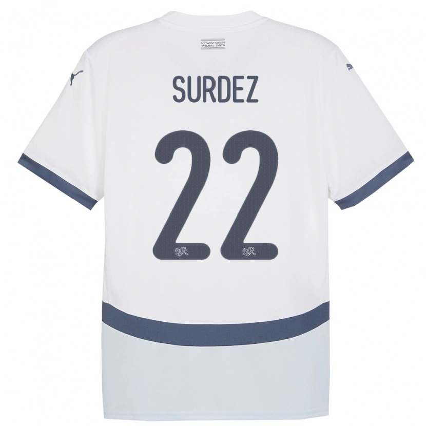 Danxen Niño Camiseta Suiza Franck Surdez #22 Blanco 2ª Equipación 24-26 La Camisa