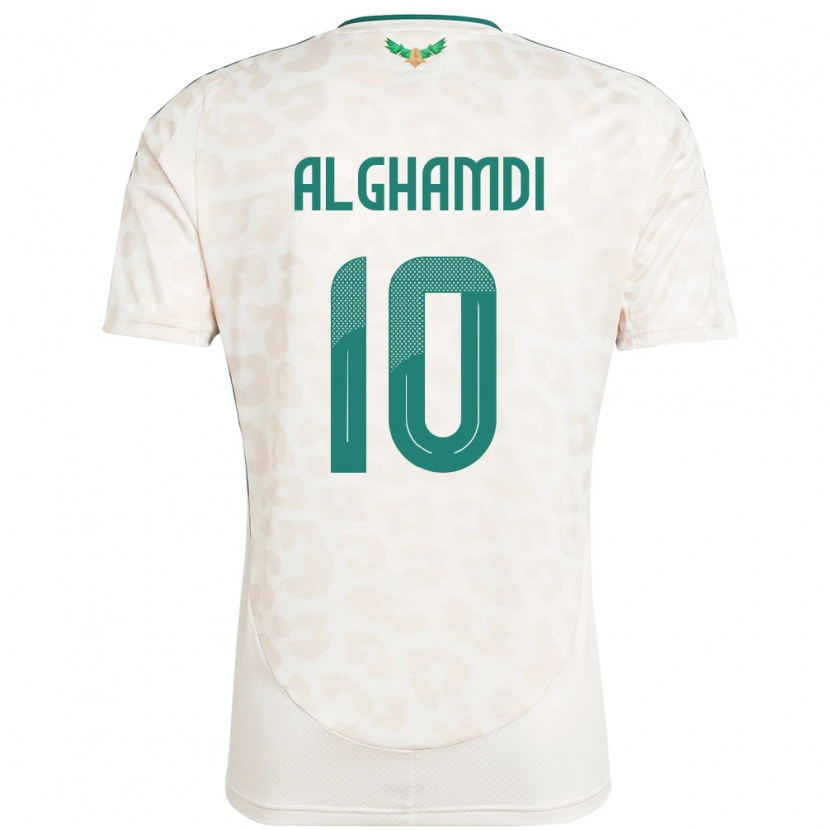Danxen Niño Camiseta Arabia Saudita Ahmad Alghamdi #10 Blanco 2ª Equipación 24-26 La Camisa