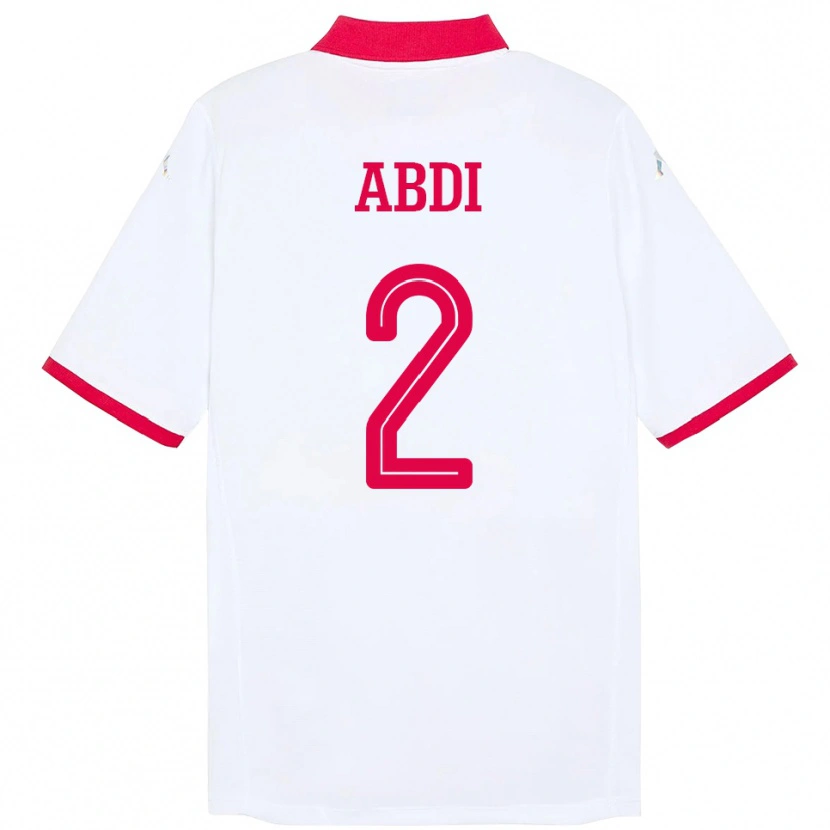 Danxen Niño Camiseta Túnez Ali Abdi #2 Blanco 2ª Equipación 24-26 La Camisa