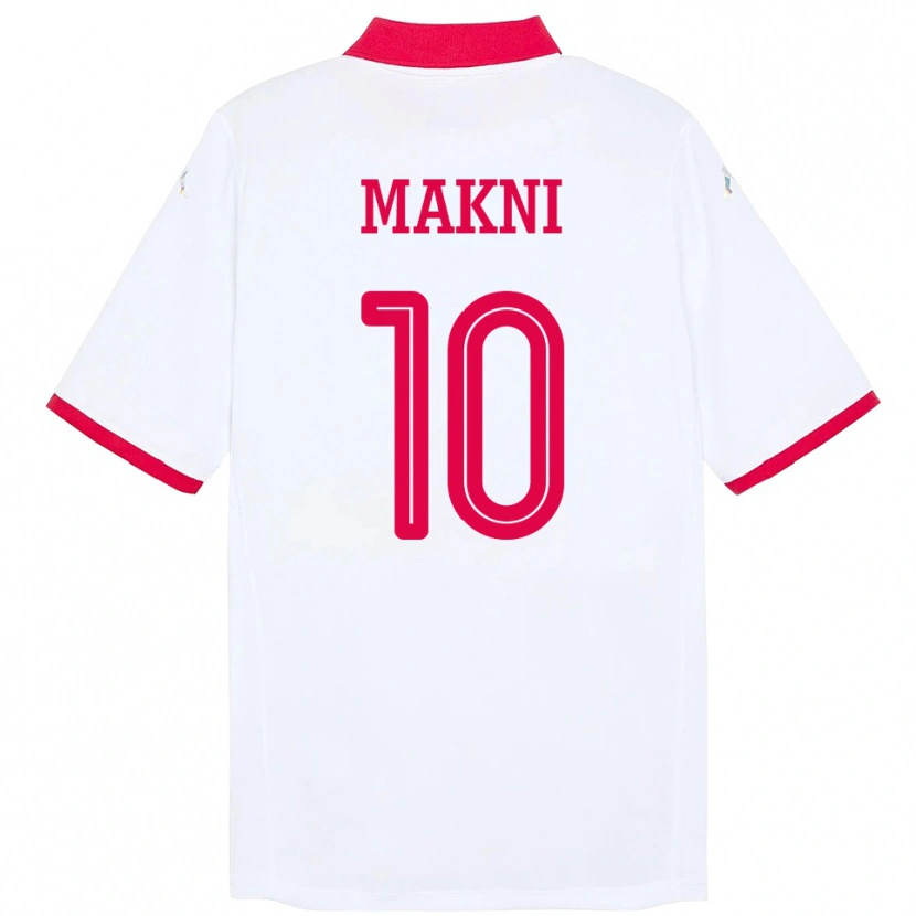 Danxen Niño Camiseta Túnez Nabil Makni #10 Blanco 2ª Equipación 24-26 La Camisa