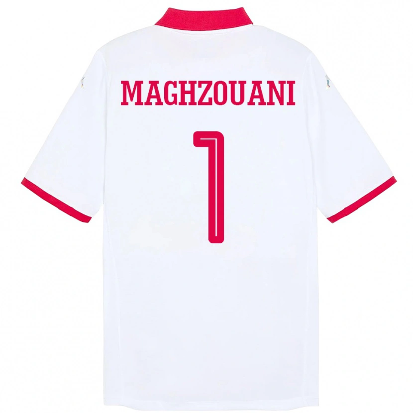 Danxen Niño Camiseta Túnez Wassim Maghzouani #1 Blanco 2ª Equipación 24-26 La Camisa
