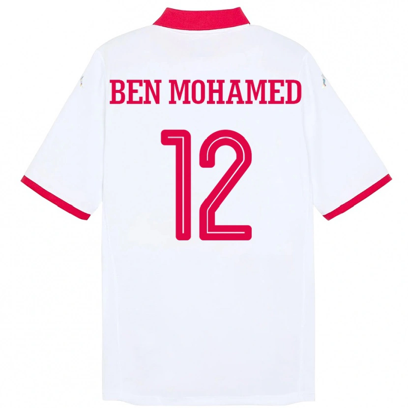 Danxen Niño Camiseta Túnez Ibtissem Ben Mohamed #12 Blanco 2ª Equipación 24-26 La Camisa