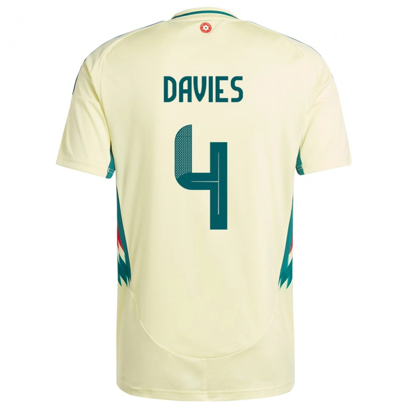 Danxen Niño Camiseta Gales Ben Davies #4 Beige Amarillo 2ª Equipación 24-26 La Camisa