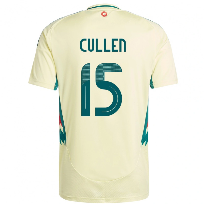 Danxen Niño Camiseta Gales Liam Cullen #15 Beige Amarillo 2ª Equipación 24-26 La Camisa