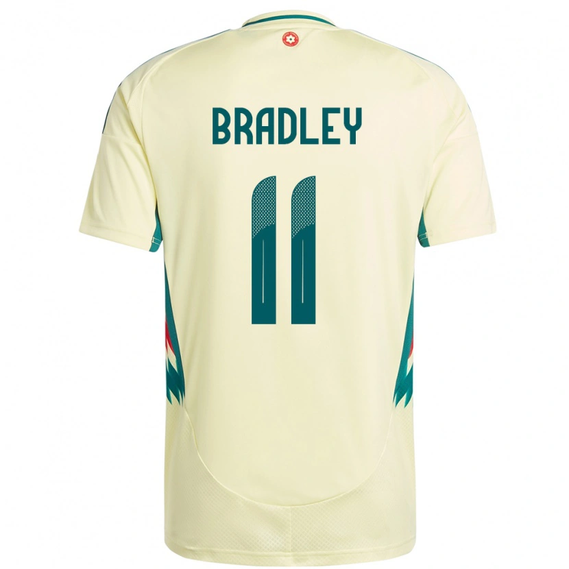 Danxen Niño Camiseta Gales Sion Bradley #11 Beige Amarillo 2ª Equipación 24-26 La Camisa
