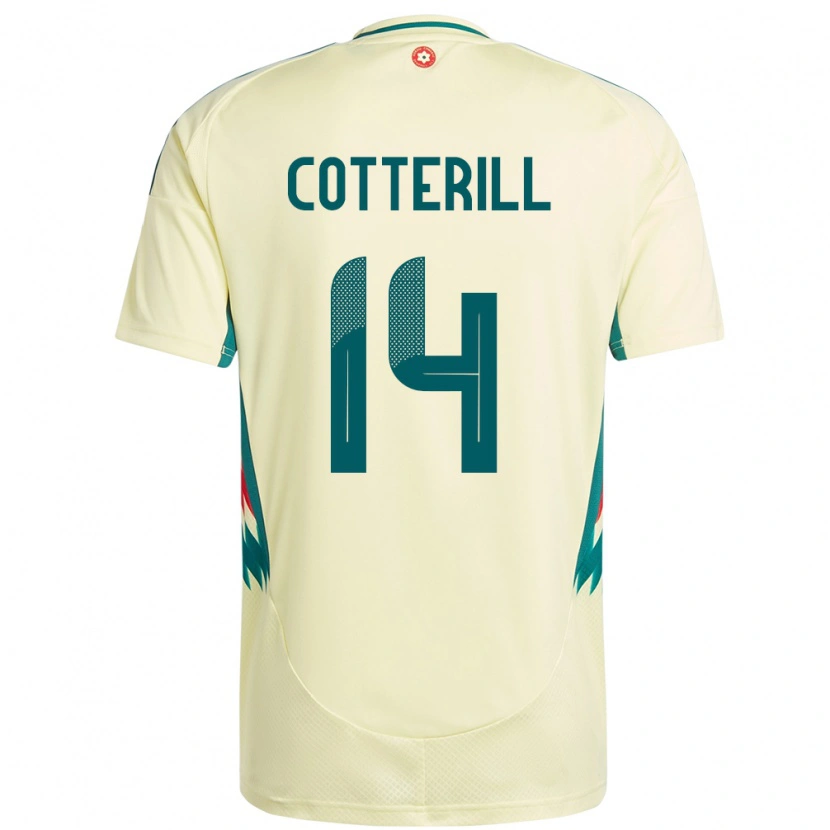 Danxen Niño Camiseta Gales Joel Cotterill #14 Beige Amarillo 2ª Equipación 24-26 La Camisa