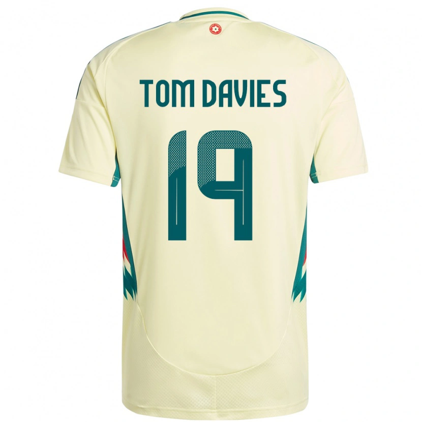 Danxen Niño Camiseta Gales Tom Davies #19 Beige Amarillo 2ª Equipación 24-26 La Camisa