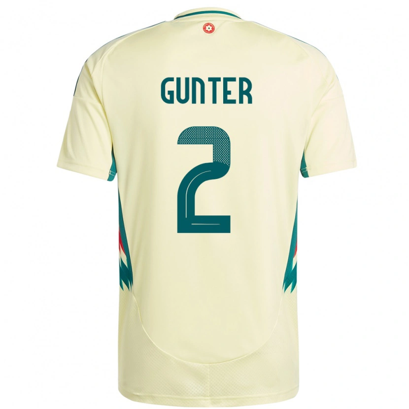 Danxen Niño Camiseta Gales Chris Gunter #2 Beige Amarillo 2ª Equipación 24-26 La Camisa