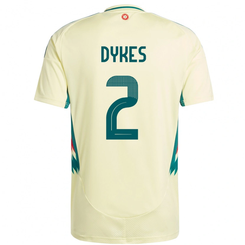 Danxen Niño Camiseta Gales Loren Dykes #2 Beige Amarillo 2ª Equipación 24-26 La Camisa