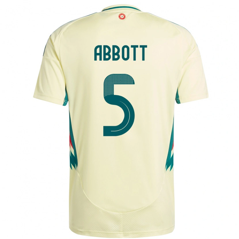 Danxen Niño Camiseta Gales George Abbott #5 Beige Amarillo 2ª Equipación 24-26 La Camisa