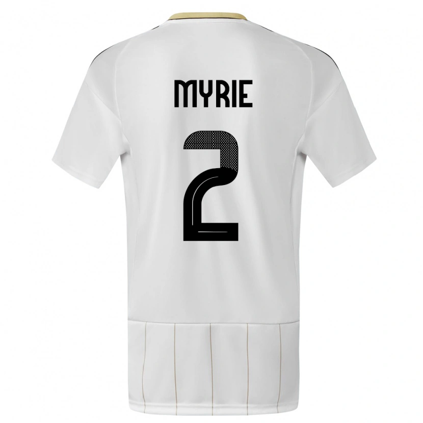 Danxen Niño Camiseta Costa Rica Kenan Myrie #2 Blanco 2ª Equipación 24-26 La Camisa