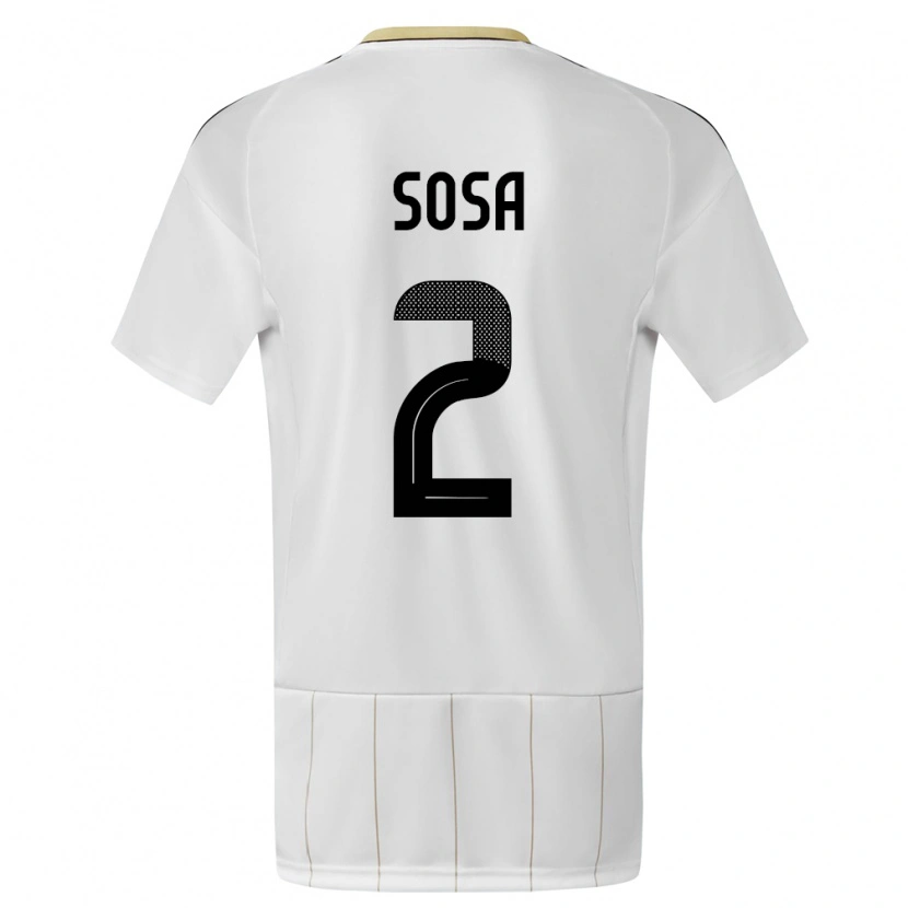 Danxen Niño Camiseta Costa Rica Yerlan Sosa #2 Blanco 2ª Equipación 24-26 La Camisa