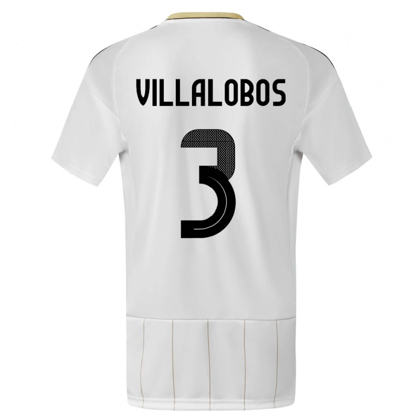 Danxen Niño Camiseta Costa Rica Guillermo Villalobos #3 Blanco 2ª Equipación 24-26 La Camisa