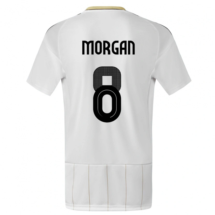 Danxen Niño Camiseta Costa Rica Hakeem Morgan #8 Blanco 2ª Equipación 24-26 La Camisa