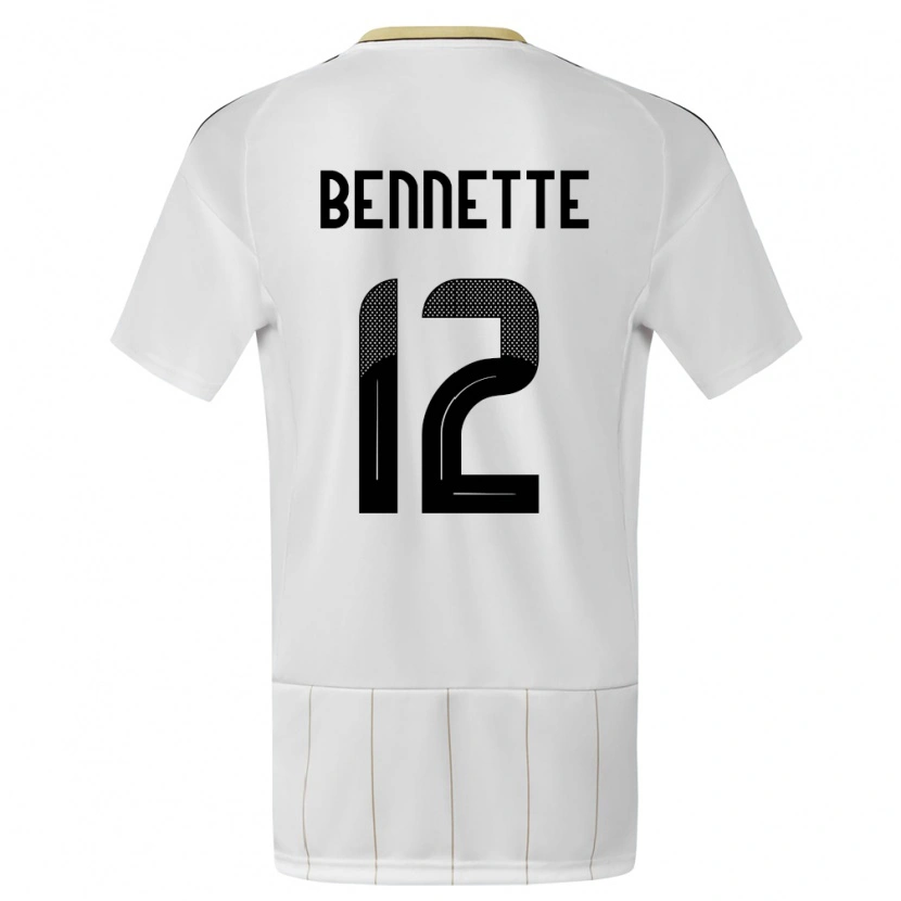 Danxen Niño Camiseta Costa Rica Nick Bennette #12 Blanco 2ª Equipación 24-26 La Camisa
