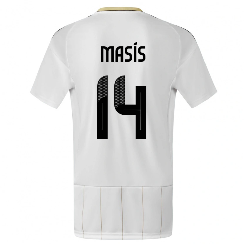 Danxen Niño Camiseta Costa Rica Dylan Masís #14 Blanco 2ª Equipación 24-26 La Camisa