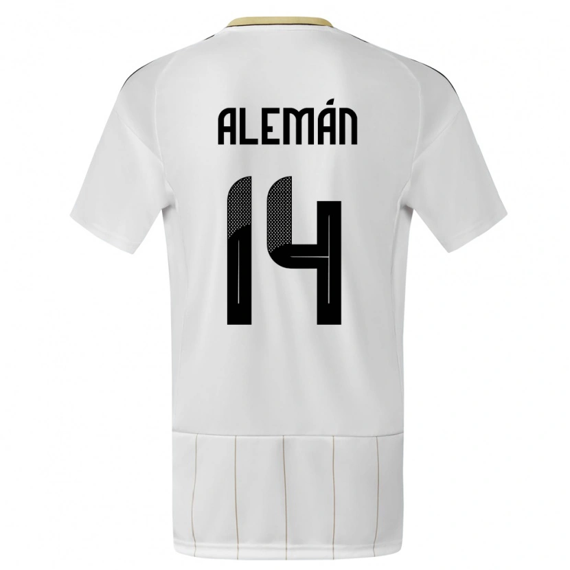 Danxen Niño Camiseta Costa Rica Jeremy Alemán #14 Blanco 2ª Equipación 24-26 La Camisa