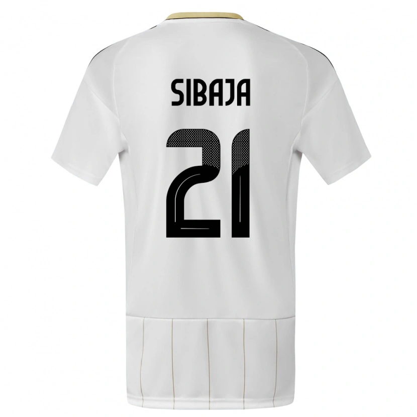 Danxen Niño Camiseta Costa Rica Gabriel Sibaja #21 Blanco 2ª Equipación 24-26 La Camisa