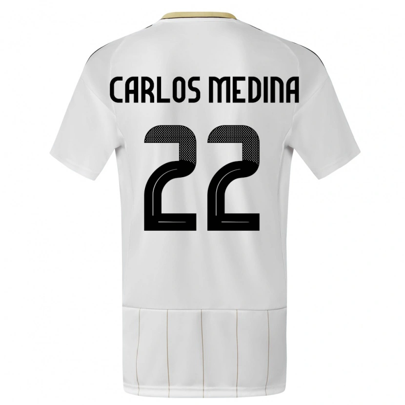 Danxen Niño Camiseta Costa Rica Luis Carlos Medina #22 Blanco 2ª Equipación 24-26 La Camisa