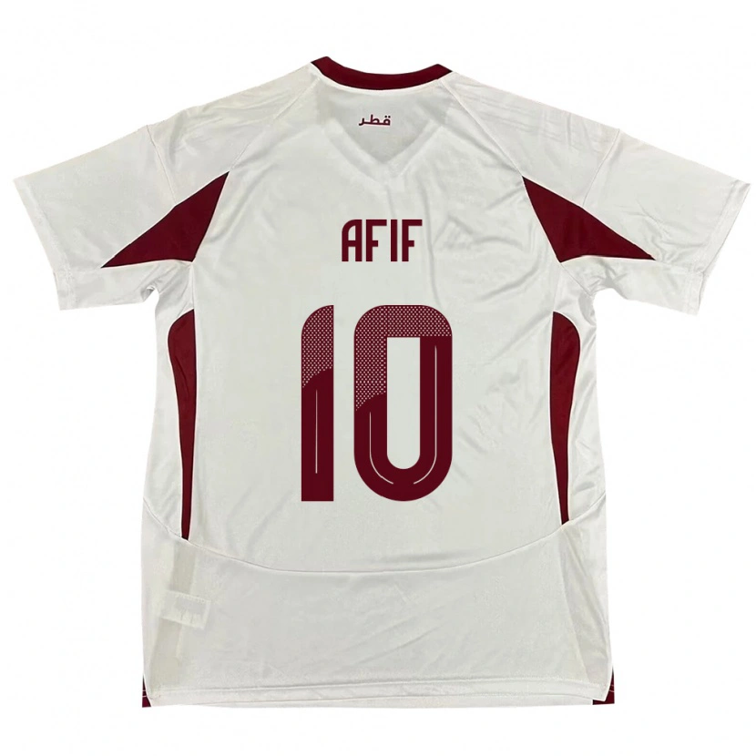 Danxen Niño Camiseta Catar Akram Afif #10 Blanco 2ª Equipación 24-26 La Camisa