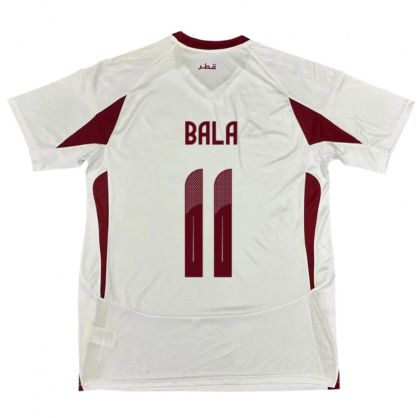 Danxen Niño Camiseta Catar Younis Bala #11 Blanco 2ª Equipación 24-26 La Camisa
