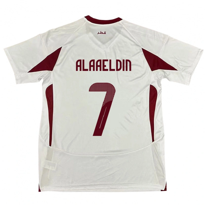 Danxen Niño Camiseta Catar Ahmed Alaaeldin #7 Blanco 2ª Equipación 24-26 La Camisa