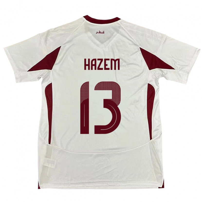 Danxen Niño Camiseta Catar Hazem Shehata #13 Blanco 2ª Equipación 24-26 La Camisa