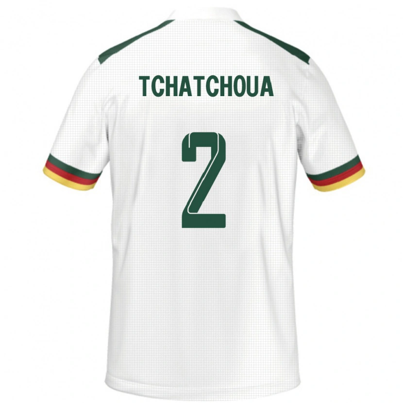 Danxen Niño Camiseta Camerún Jackson Tchatchoua #2 Blanco 2ª Equipación 24-26 La Camisa